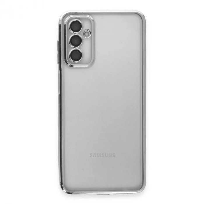 Samsung Galaxy M23 Kılıf Razer Lensli Silikon - Gümüş