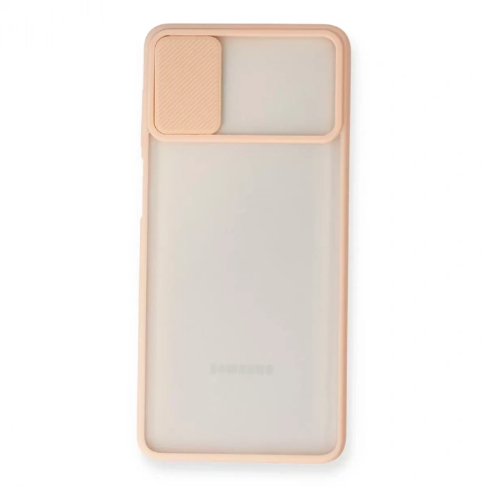 Samsung Galaxy M51 Kılıf Palm Buzlu Kamera Sürgülü Silikon - Pembe