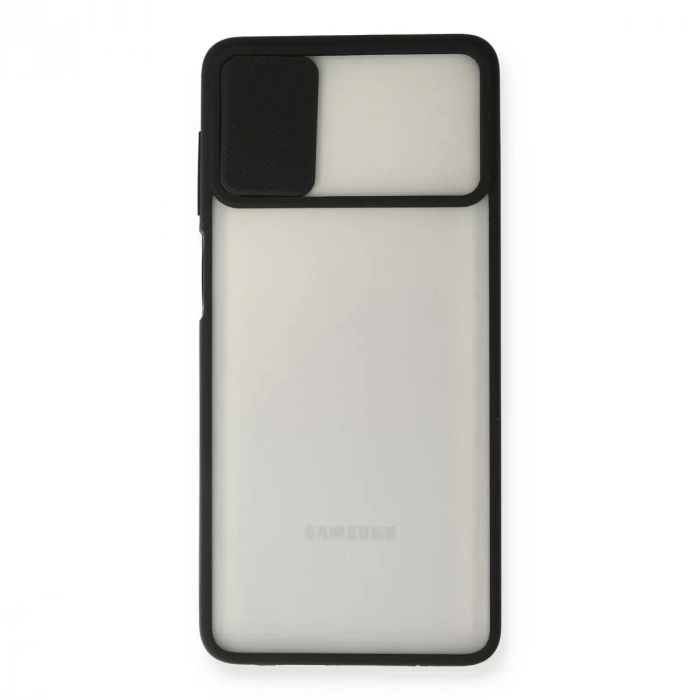 Samsung Galaxy M51 Kılıf Palm Buzlu Kamera Sürgülü Silikon - Siyah