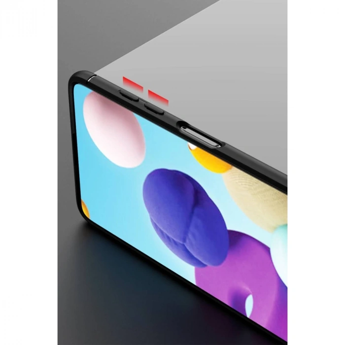 Samsung Galaxy M51 Kılıf Range Yüzüklü Silikon - Siyah-mavi