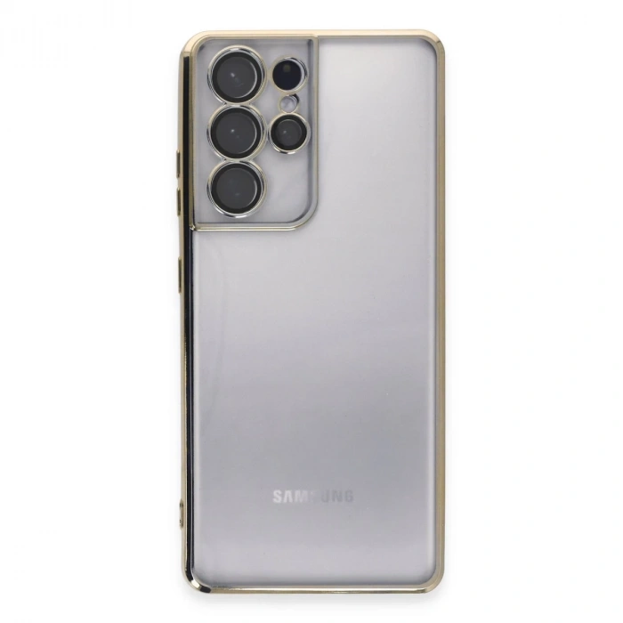 Samsung Galaxy S21 Ultra Kılıf Razer Lensli Silikon - Gold