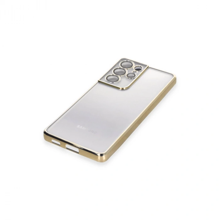 Samsung Galaxy S21 Ultra Kılıf Razer Lensli Silikon - Gold