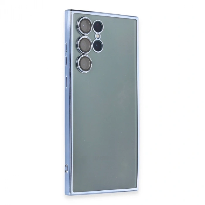 Samsung Galaxy S22 Ultra Kılıf Razer Lensli Silikon - Açık Mavi