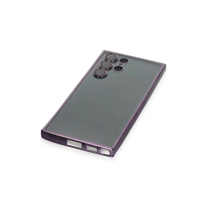 Samsung Galaxy S22 Ultra Kılıf Razer Lensli Silikon - Mor