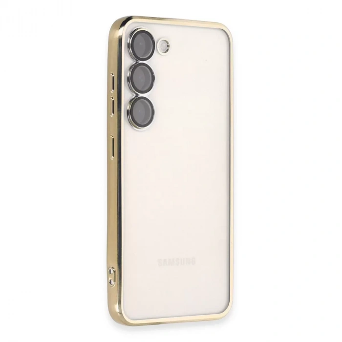 Samsung Galaxy S23 Kılıf Razer Lensli Silikon - Gold