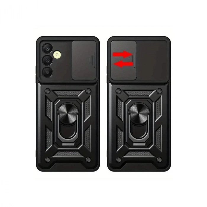 Samsung Galaxy S24 Fe Pars Lens Yüzüklü Silikon - Siyah