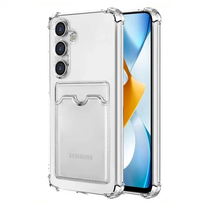Samsung Galaxy S24 Kılıf Kart Şeffaf Silikon - Şeffaf