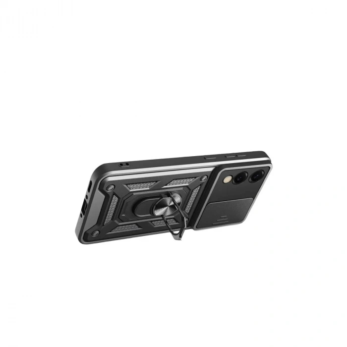 Samsung Galaxy S25 Edge Pars Lens Yüzüklü Silikon - Siyah