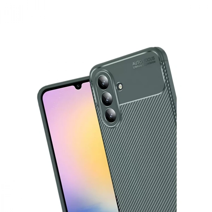 Samsung Galaxy S25 Fe Auto Focus Karbon Kapak - Koyu Yeşil