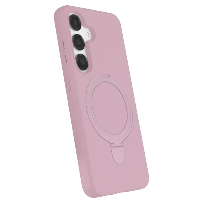 Samsung Galaxy S25 Regal Magsafe Standlı Kapak - Açık Pembe