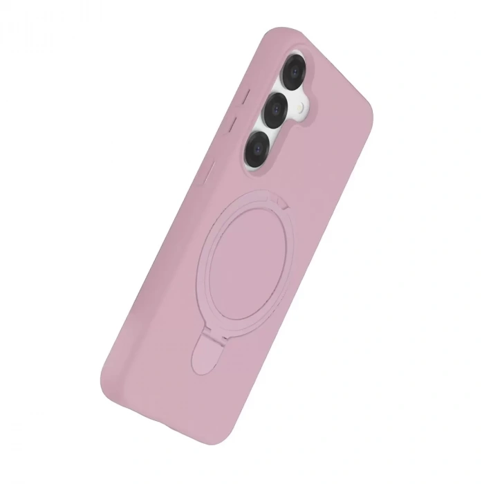 Samsung Galaxy S25 Regal Magsafe Standlı Kapak - Açık Pembe