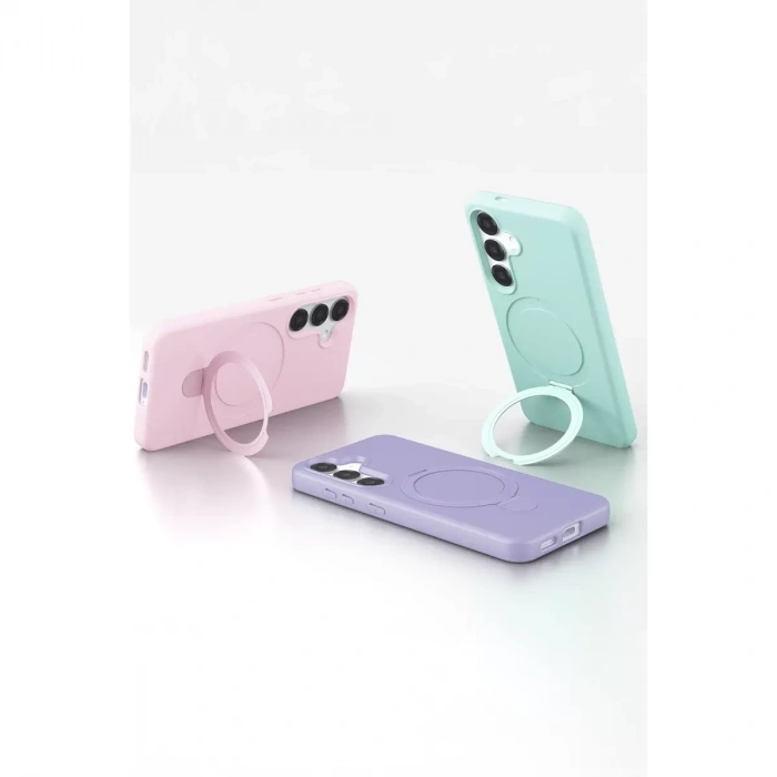 Samsung Galaxy S25 Regal Magsafe Standlı Kapak - Çöl Titanyum