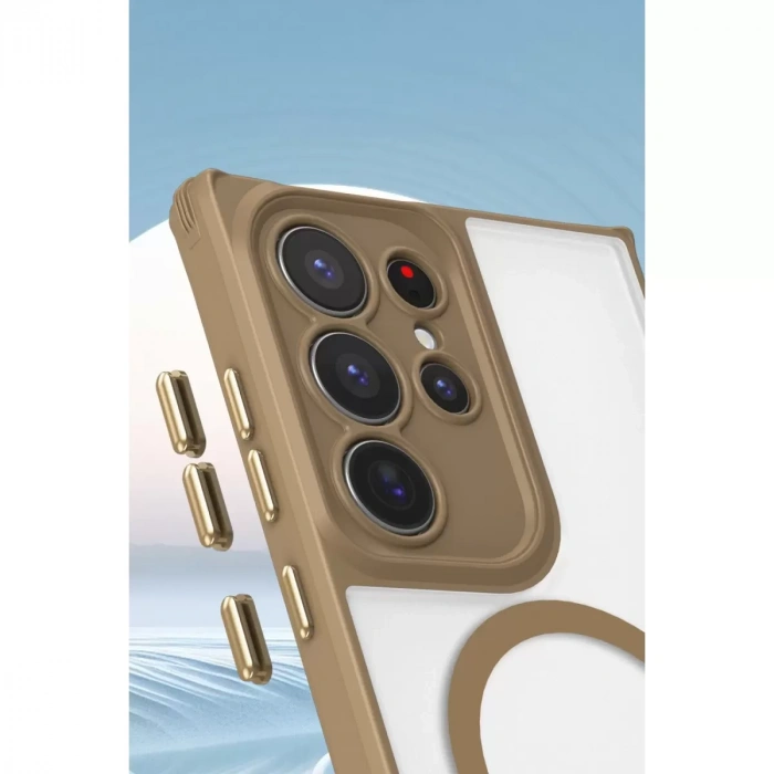 Samsung Galaxy S25 Ultra Kılıf Enka Magsafe Silikon Kılıf - Şeffaf