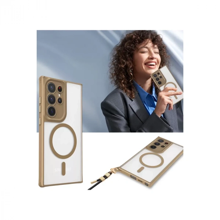Samsung Galaxy S25 Ultra Kılıf Enka Magsafe Silikon Kılıf - Siyah