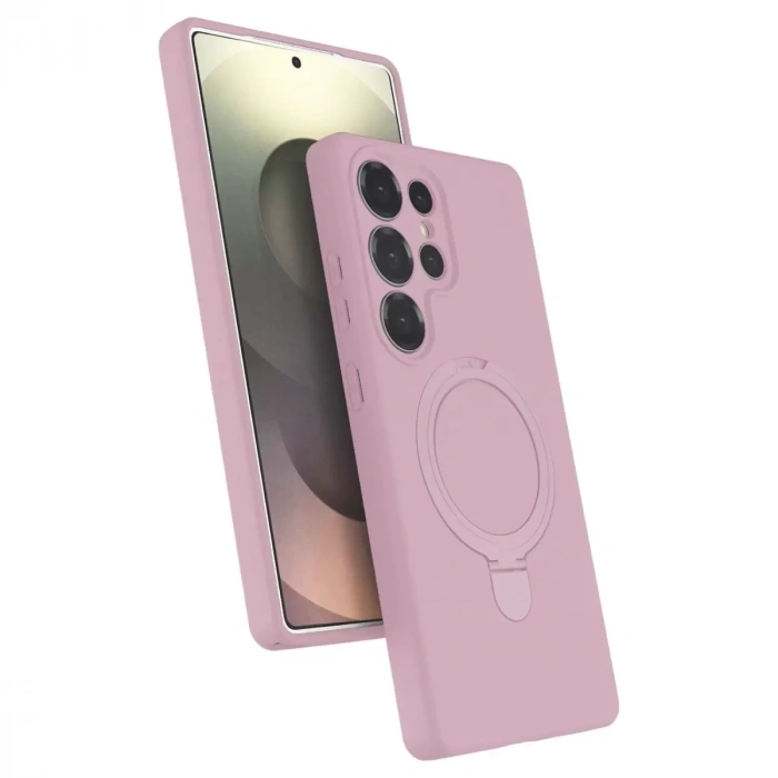 Samsung Galaxy S25 Ultra Regal Magsafe Standlı Kapak - Açık Pembe