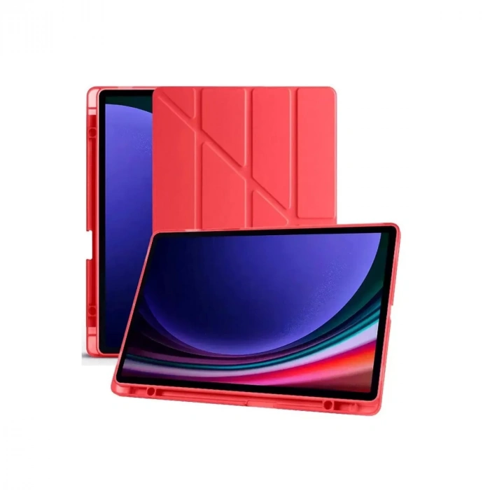 Samsung Galaxy X610 Tab S9 Fe Plus 12.4 Kılıf Kalemlikli Mars Tablet Kılıfı - Kırmızı