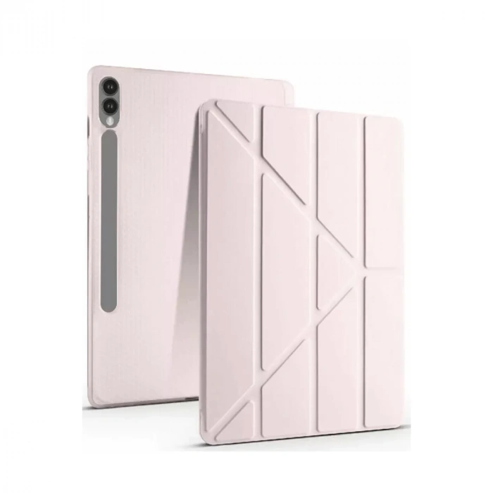 Samsung Galaxy X610 Tab S9 Fe Plus 12.4 Kılıf Kalemlikli Mars Tablet Kılıfı - Rose Gold