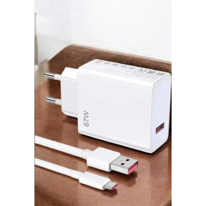 Şarj Aleti 67W Hızlı Şarj Turbo Type-C Uyumlu Şarj Adaptörü Kablosu