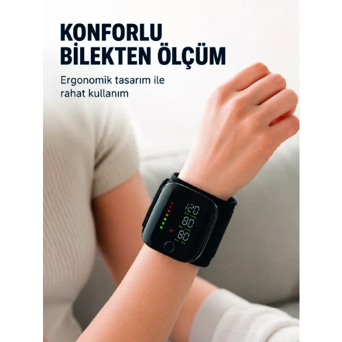 Şarj Edilebilir Bilekten Tansiyon Aleti Tek Tuşla Ölçüm