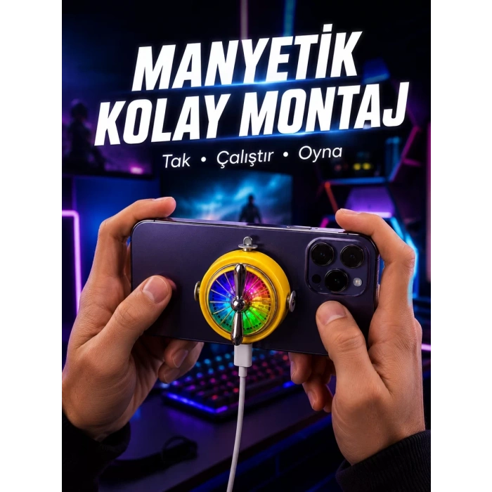 Şarj Edilebilir RGB Telefon Soğutucu Oyun Fanı