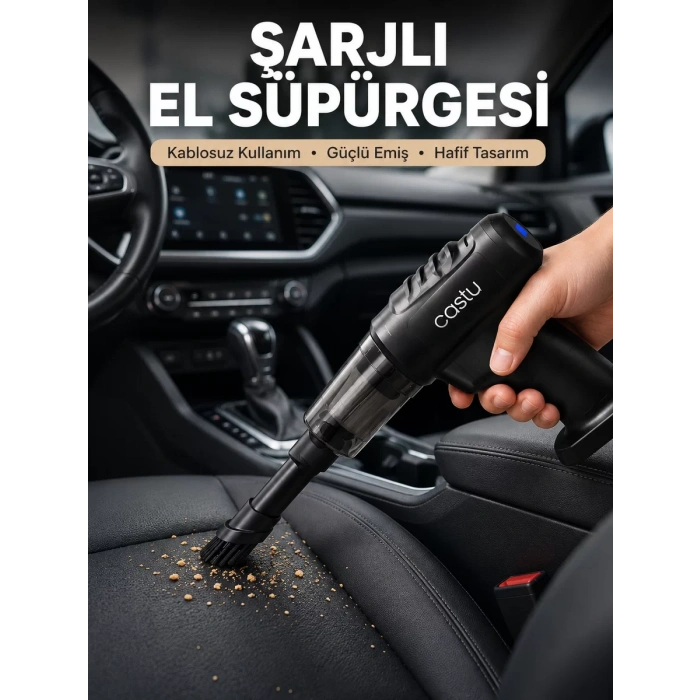 Şarjlı Araç İçi El Süpürgesi ve Hava Pompası