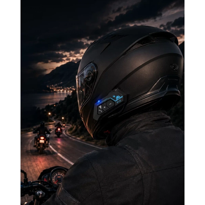 Şarjlı Bluetooth Kask Kulaklığı Navigasyon ve Müzik Destekli