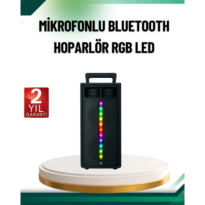 Şarjlı Işıklı Bluetooth Hoparlör | USB AUX TF Kart ve Radyo Destekli