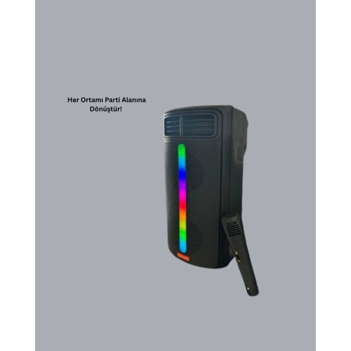 Şarjlı Işıklı Bluetooth Hoparlör | USB AUX TF Kart ve Radyo Destekli