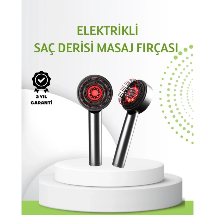 Şarjlı Saç Derisi Masaj Cihazı Kırmızı Işık ve 3D Tarak Dişli