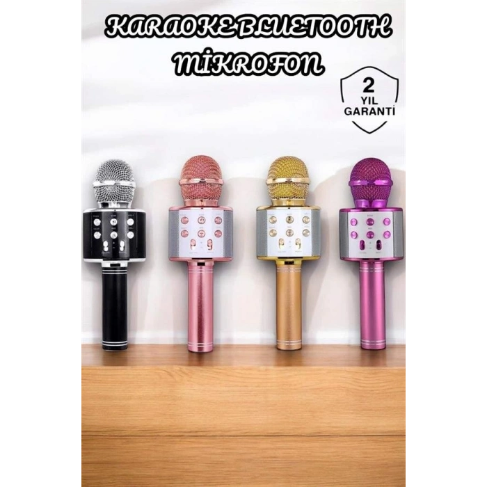 Şarjlı ve Uzun Pil Ömürlü Karaoke Mikrofon USB Bellek Destekli Profesyonel Ses