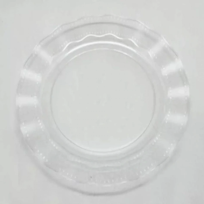 Şeffaf Lüks Plastik Mika Yuvarlak Tabak 22 Cm 6 Adet