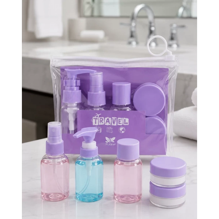 Şeffaf Seyahat Dolum Şişesi Seti 5 Parça Kozmetik Organizer