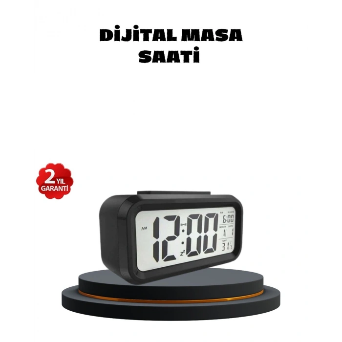 Sensörlü Dijital Masa Saati Alarm ve Sıcaklık Göstergeli