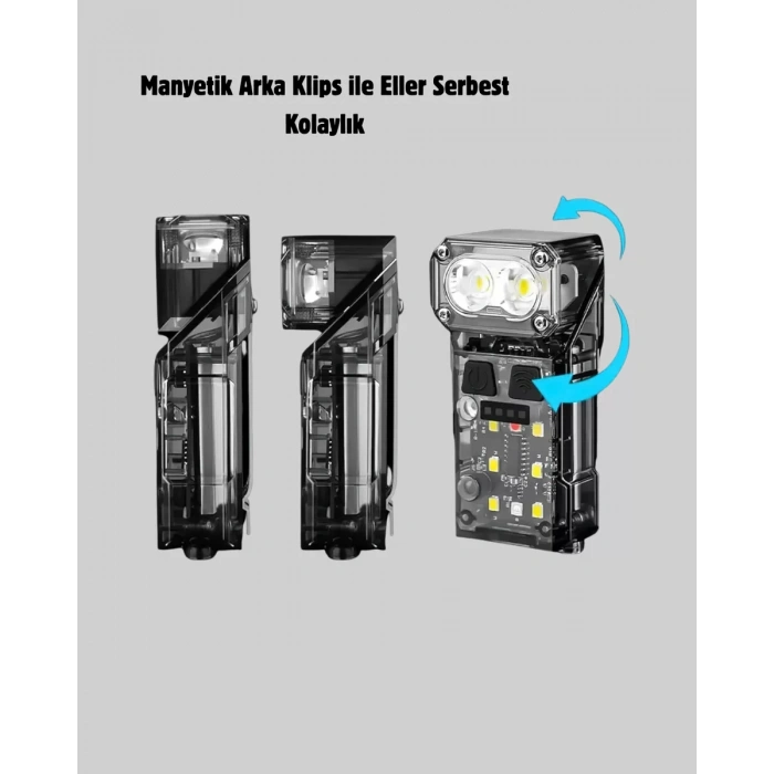 Sensörlü LED Kafa Feneri Şarj Edilebilir Manyetik Eller Serbest Yeni Nesil