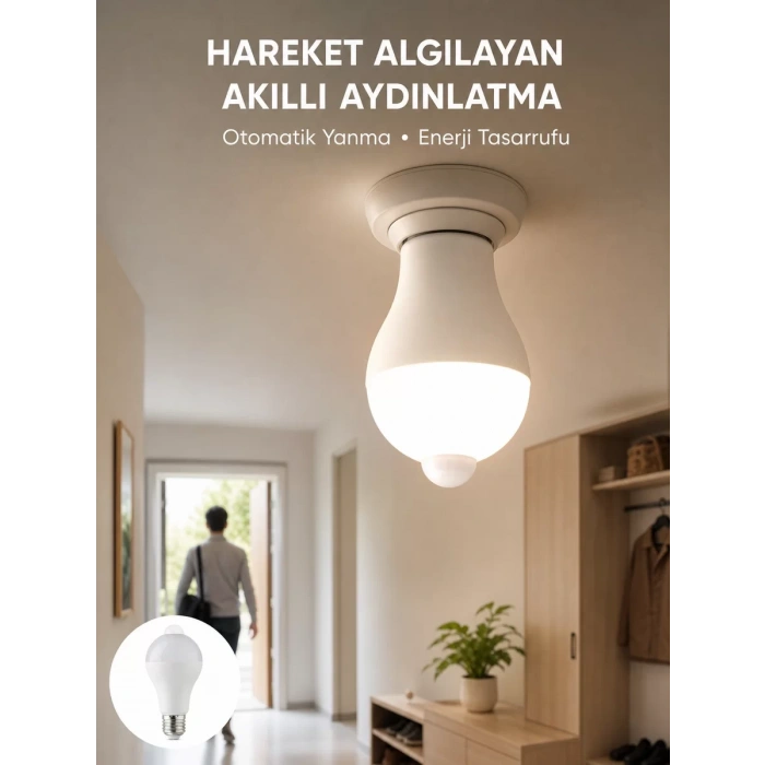 Sensörlü LED Lamba Otomatik Algılama Enerji Tasarruflu Aydınlatma
