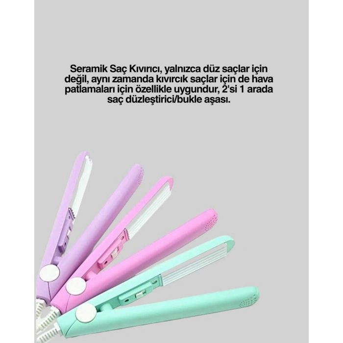 Seramik Kaplamalı Saç Hasarını Azaltan Kısa Saçlara Uygun Bukle Maşası