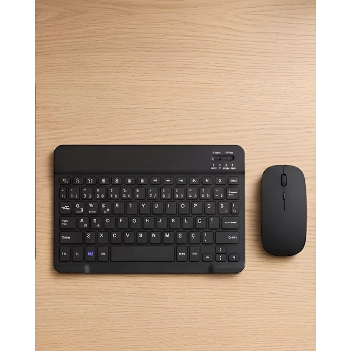 Sessiz Tuşlu Kablosuz Klavye Mouse Seti Çoklu Cihaz Uyumlu