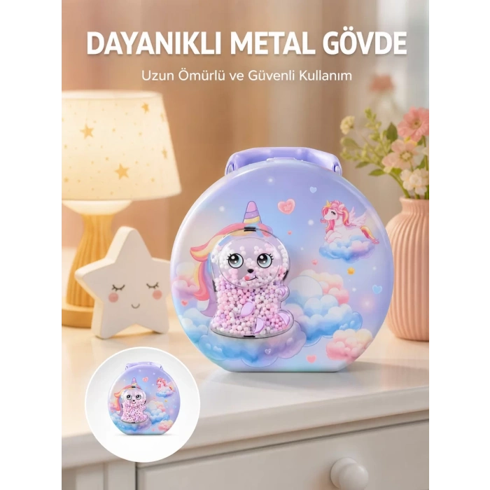 Şifreli Çocuk Para Kasası Metal Gövdeli Güvenli Kutu