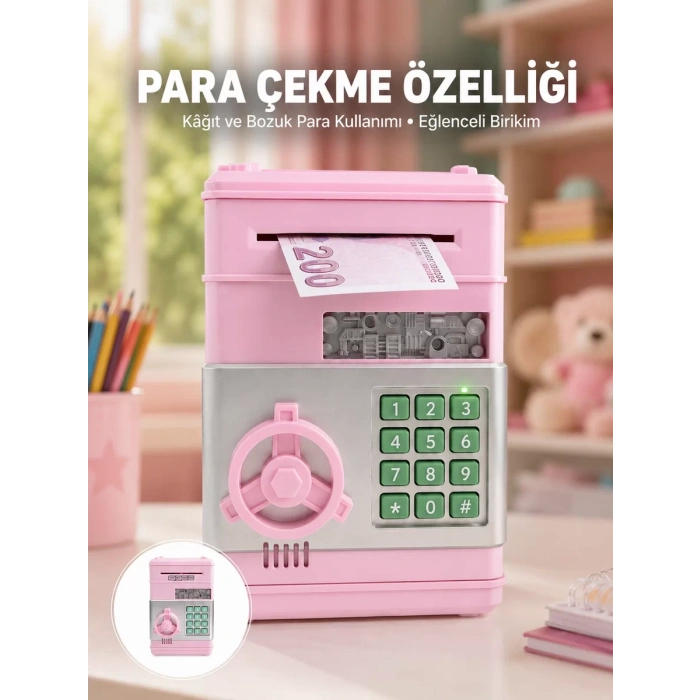 Şifreli Elektronik Para Biriktirme Kumbarası Büyük Kapasiteli