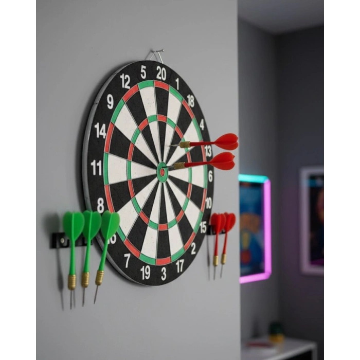 Şık Tasarımlı Dart Tahtası 12 İnç Dayanıklı Ahşap Gövde
