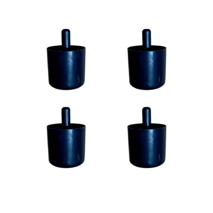 Silindir Plastik Ayak Geçmeli Pimli - 50MM - Siyah 12MM HKS278 - 4 Adet