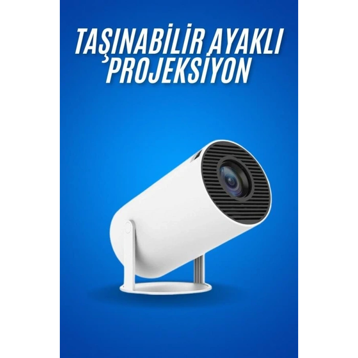 Sinema Projektörü Android HDMI USB WİFİ Ses Çıkışlı Ayaklı Projeksiyon Taşınabilir