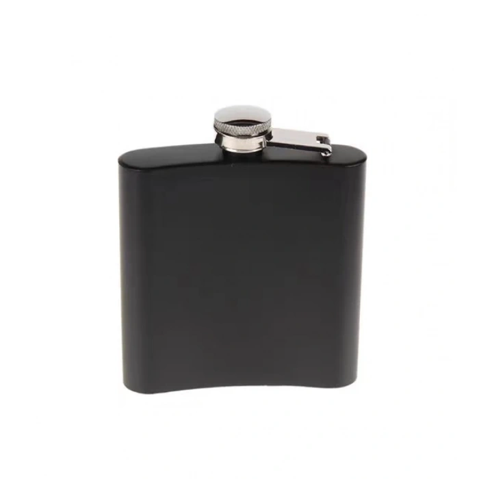 Siyah 6 OZ Çelik Cep Matarası