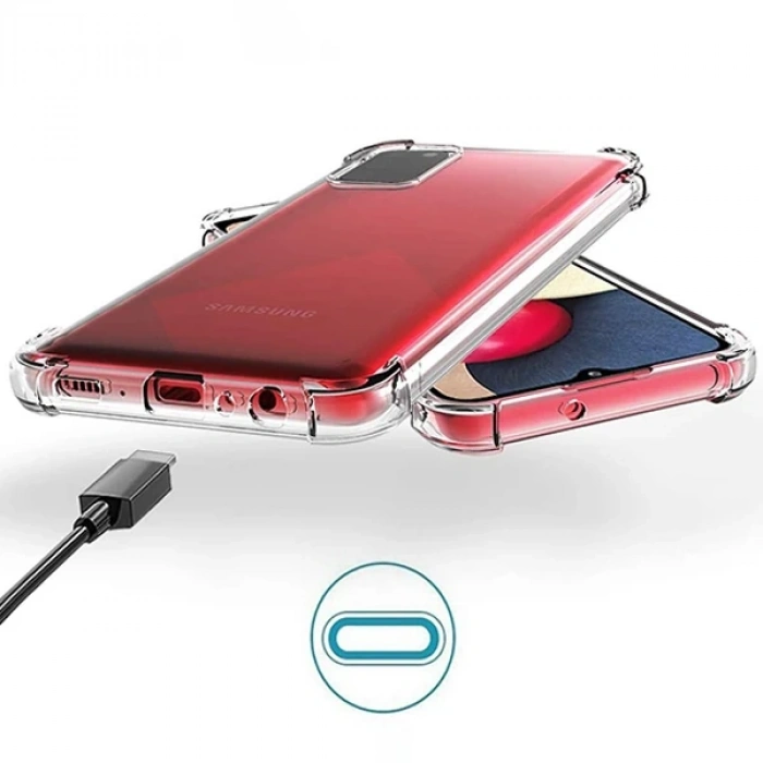 SM Galaxy A02S - M02S Anti-Drop Shockproof Darbe Emici Silikon Kılıf-(5775)