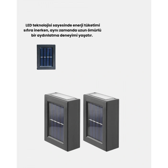 Solar Dış Mekan Aplik Su Geçirmez Dayanıklı LED Aydınlatmalı
