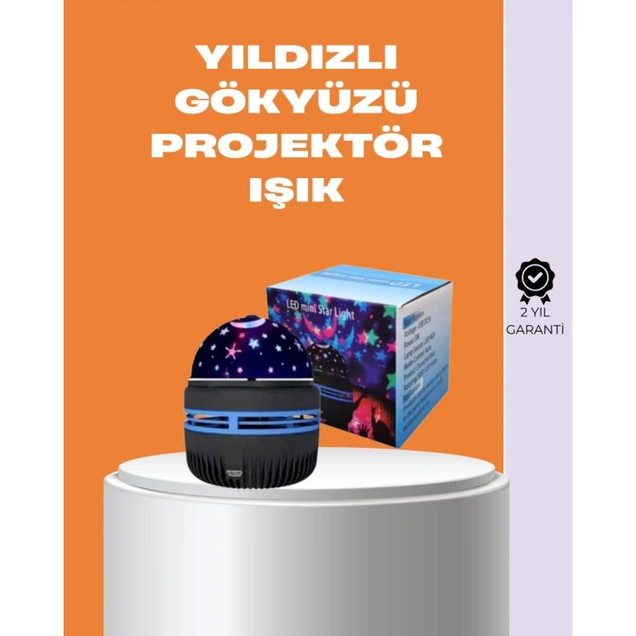 Star Master Galaxy Projektör – 360° Dönebilen Gece Lambası Dekoratif Ambiyans Işığı