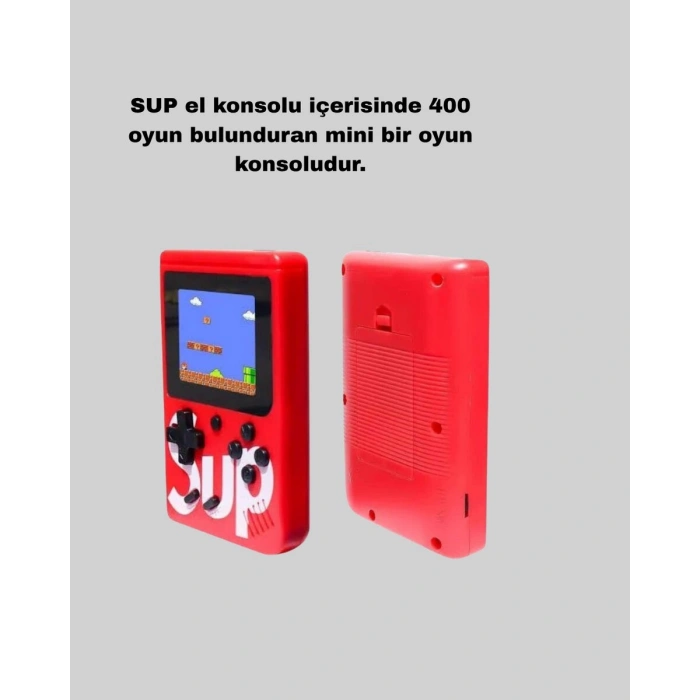 SUP Retro El Konsolu – 500 Oyun 2 Oyunculu 3 İnç Ekran Taşınabilir Şarjlı Atari