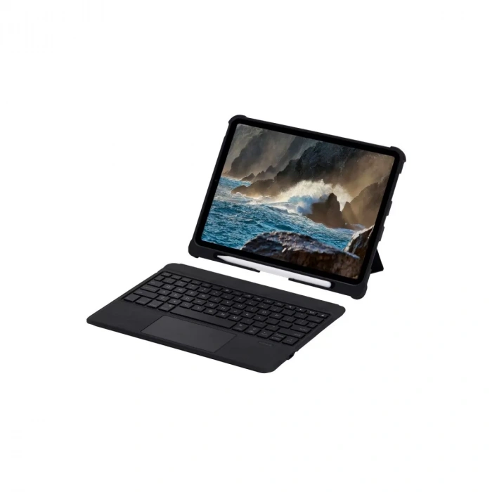 T5209d İpad Pro 12.9 (2021) Kılıf İnter Ledli Klavyeli Tablet Kılıfı - Siyah