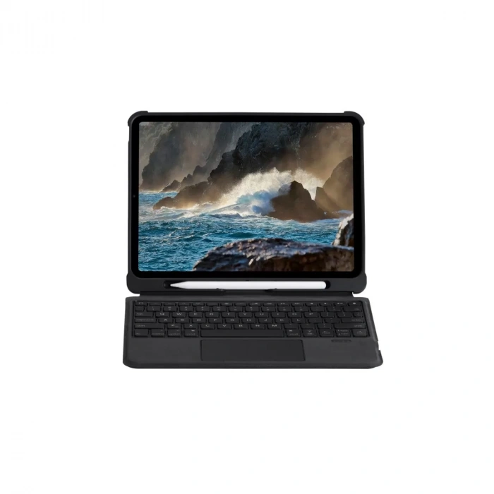 T5209d İpad Pro 12.9 (2021) Kılıf İnter Ledli Klavyeli Tablet Kılıfı - Siyah