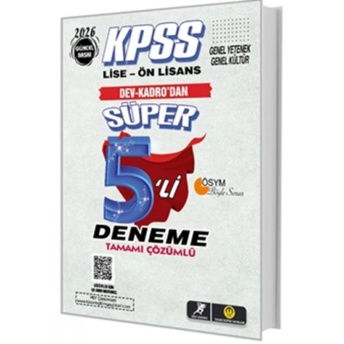 Tasarı KPSS Lise-Önlisans Süper 5li Deneme